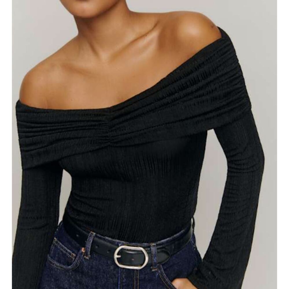 Reformation Amabel Knit Top Black Fitted Sleeveless Minimalist S NWT